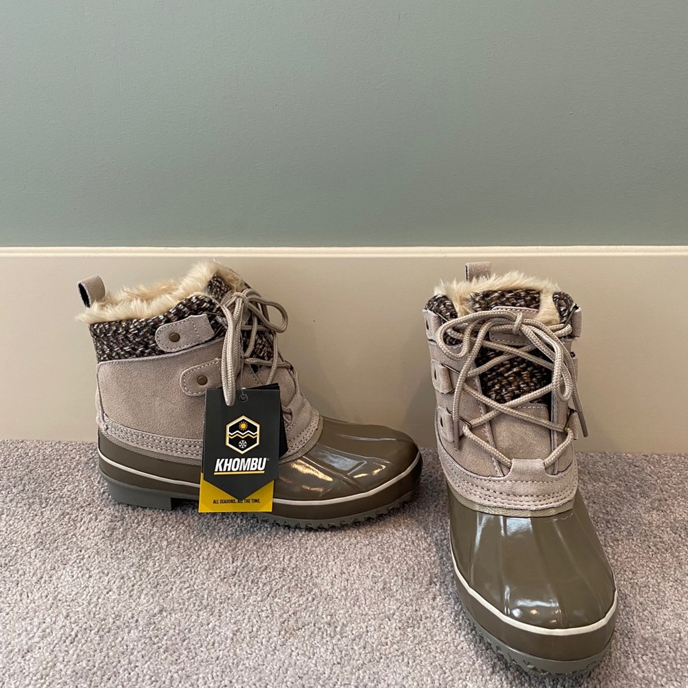Khombu waterproof faux fur duck boot, 7